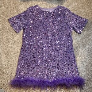 Fashion Nova Glittering Purple Mini Dress